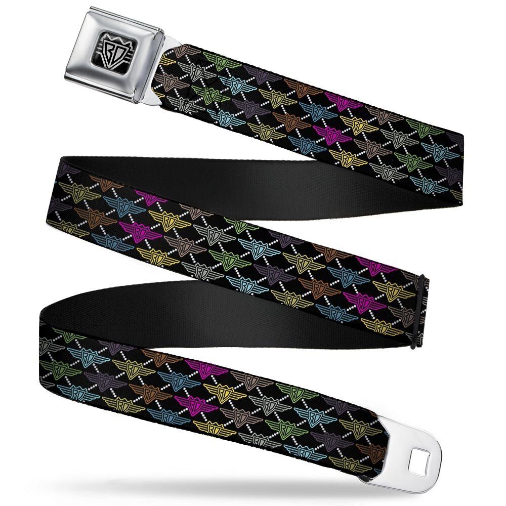 4136 Seatbelt Belt - BD Monogram Black/Multi Neon - 1.0" Wide - 20-36